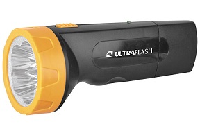 Фонарь ручной Ultraflash 9 LED SLA черн. с желт. аккум. 220В, пласт. коробка (3829) (1/5/60шт)