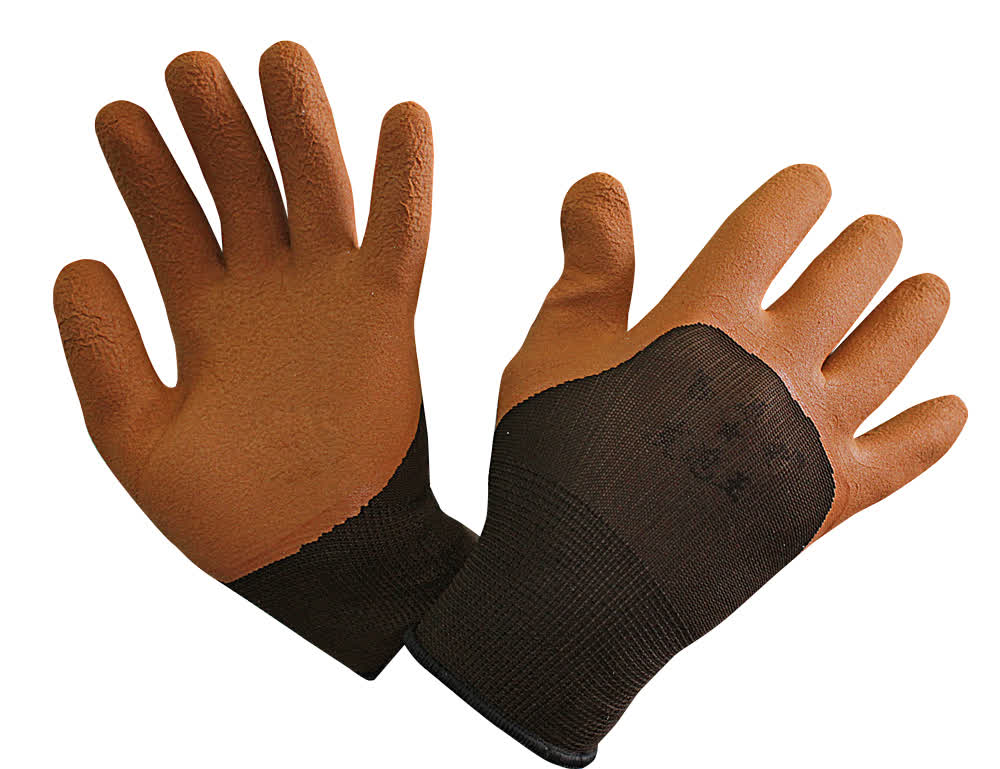 Перчатки нейлон темно-коричневый + пенка коричневая (12/720пар)