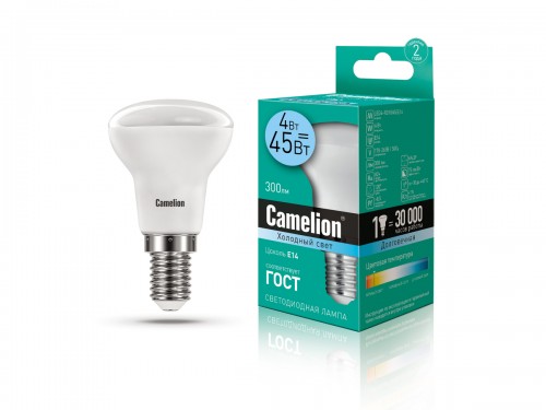 Лампа Camelion LED R39 4Вт 4500К E14 220 Вт (1/10/100шт)