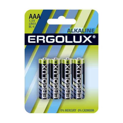 Э/п Ergolux LR03 Alkaline BL-4 (LR03. BL-4 батарейка,1.5В) (4/40/960шт)