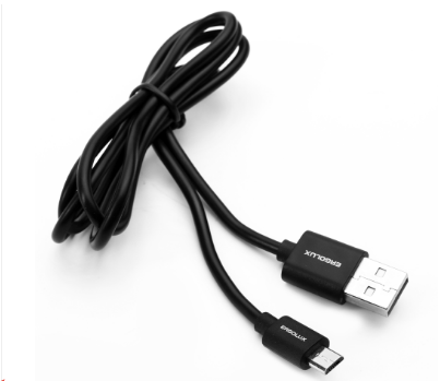 Кабель для зарядки Ergolux, USB-Micro USB, 2А, 1м, Черный, ПРОМО (1/10/360шт)