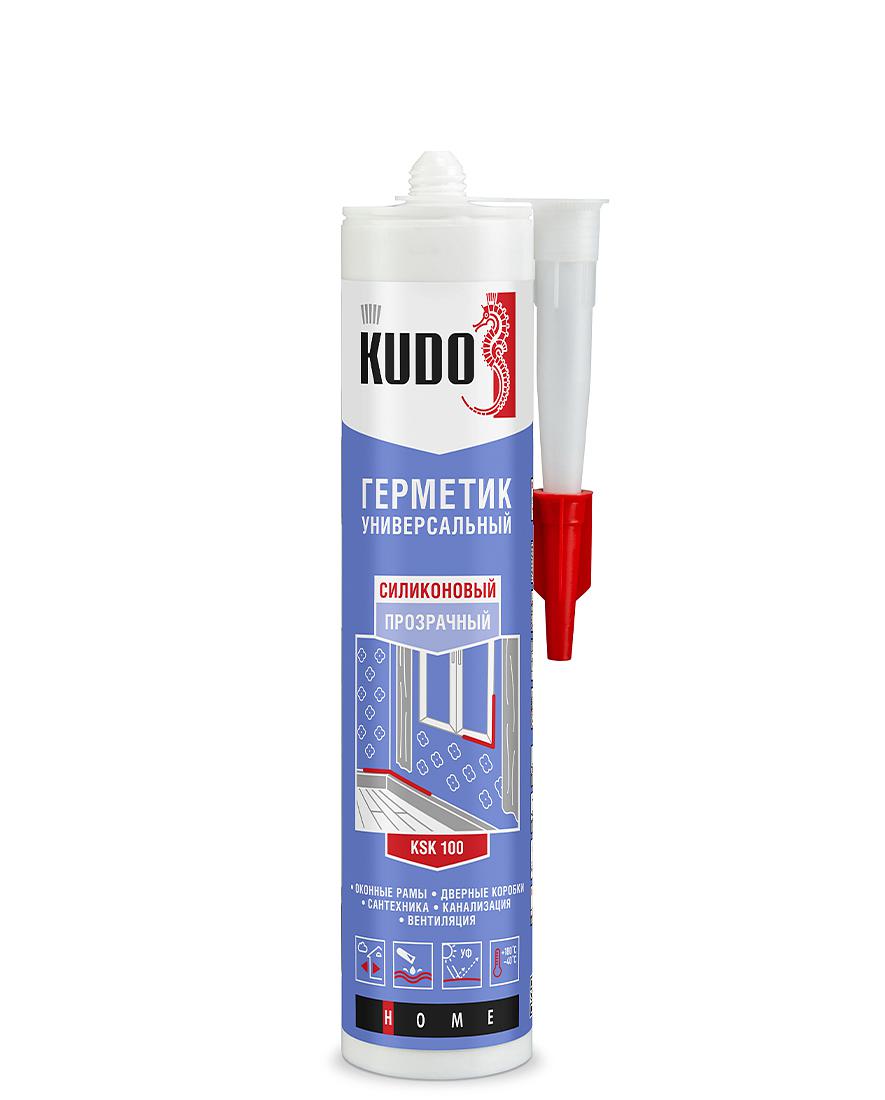 Герметик силиконовый "KUDO" KSK-100 универсальный прозрачный 280мл (1/12шт)