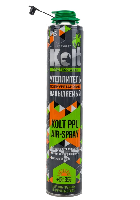 Утеплитель напыляемый KOLT PPU AIR SPRAY 900гр (1/12шт)